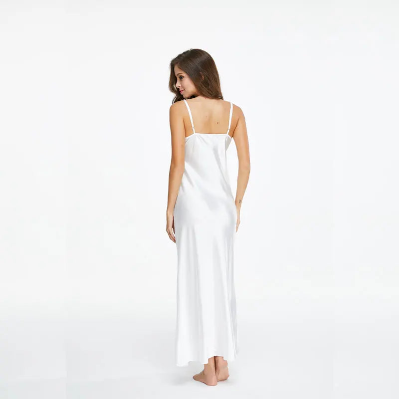 high Nightwear Women Spaghetti Strap Nightdress Long Sleepwears For Female