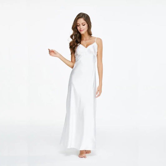 high Nightwear Women Spaghetti Strap Nightdress Long Sleepwears For Female