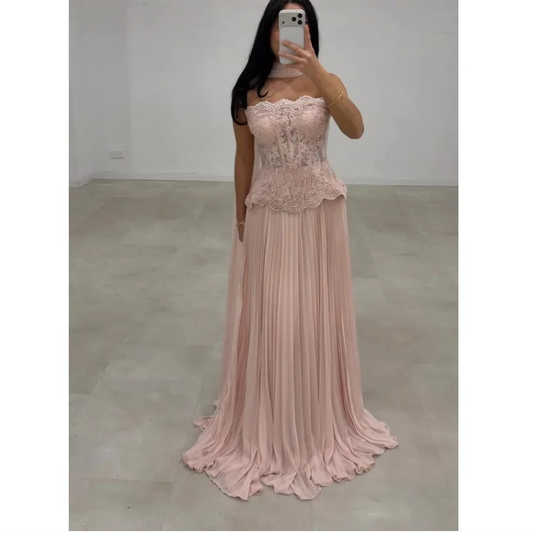 Pink Column Halter Neck Prom Dresses Pleated Sleeveless Lace-Up vestidos de noche Formal Evening 2026