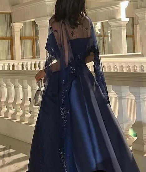 Sequins Luxurious Women's Evening Dresses for Special Occasions Shawl Sleeveless Backless Saudi ArabiaArab Party