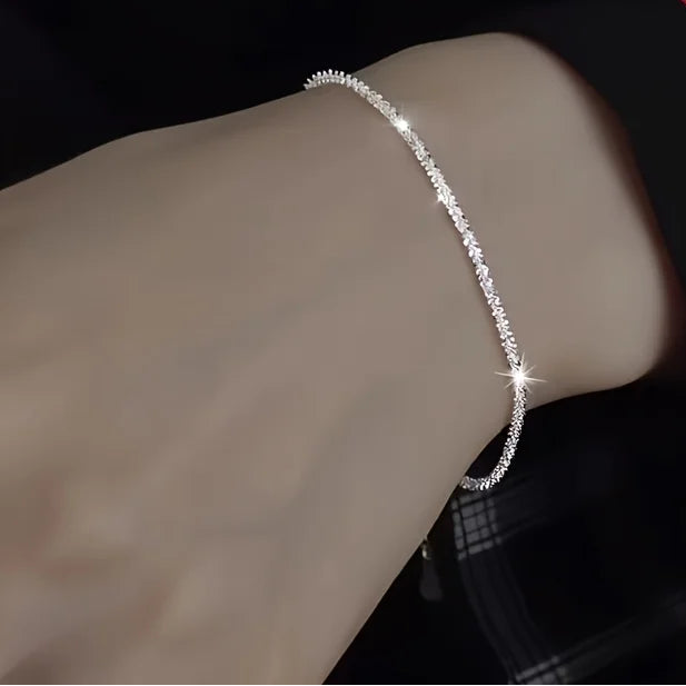 Sterling Silver Chain Bracelet necklace Jewelry Set, for women lady men Wedding