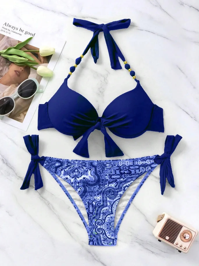 Sexy Bikini 2024 Women Swimsuit Swimwear Female Thong Bikinis Set Swimming for Bathing Suits Brazilian Biquini