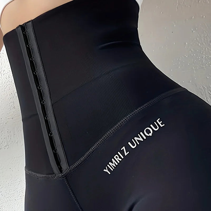 Women's Button-Down Yoga Pants High Waist Abdomen Control Hip Lifting Peach Butt Tight Shaping Shark Skin Sports Running Legging