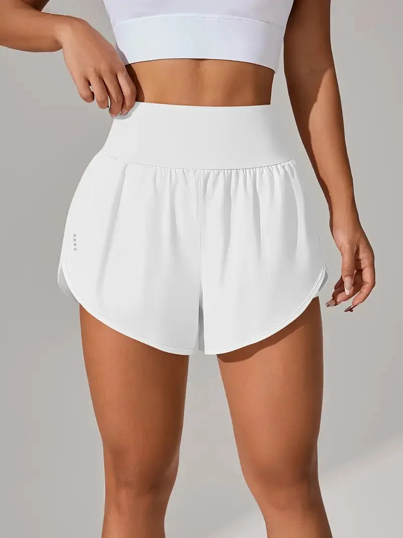 New Women's High Waisted Sports Shorts Yoga Pants Quick Dry Anti-Glare Slim Fit
