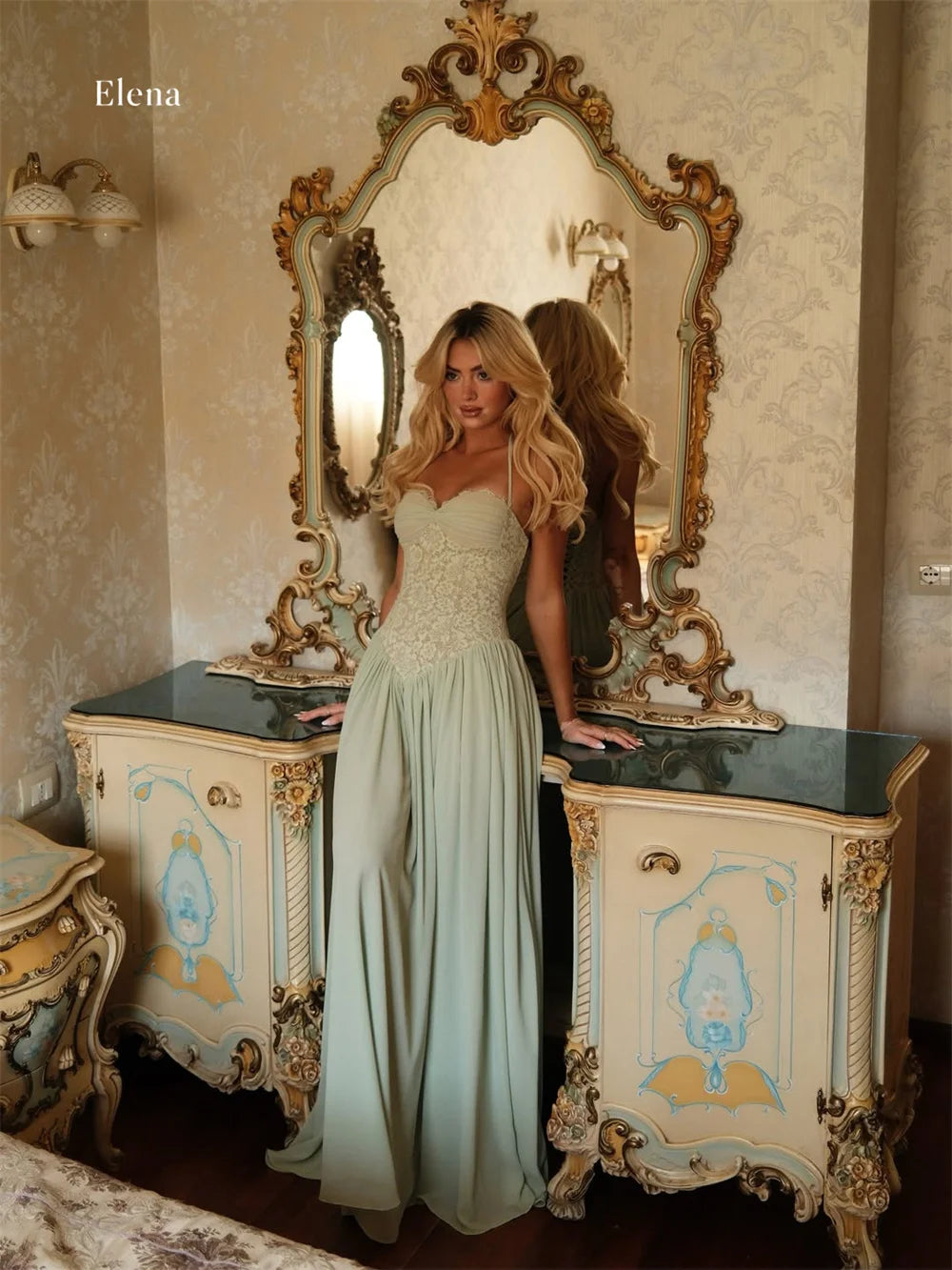 Sweetheart Champagne A-Line Elegant Evening Gown Luxury Formal Women's Ladies New Premium