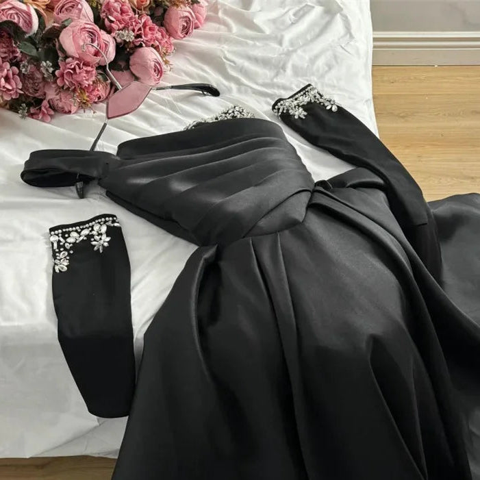 Elegant Satin Women's Evening Gown Elegant Dresses for Women Gala Party Dress Luxurious Simple Evening Wear Prom