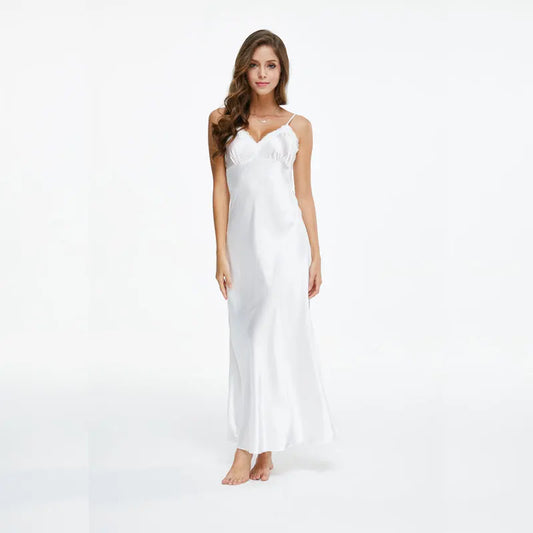 high Nightwear Women Spaghetti Strap Nightdress Long Sleepwears For Female