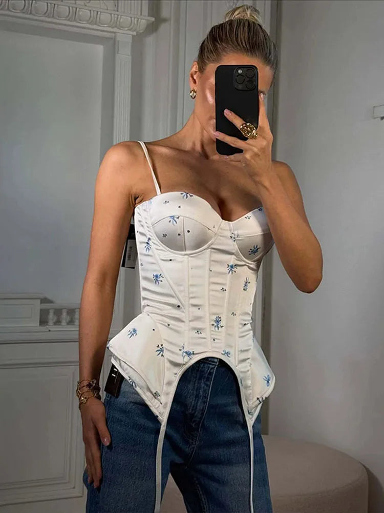 Top Sweetheart Neckline Irregular Hem 2026 Summer Casual Women Bustier Sexy Versatile Lady Outwear
