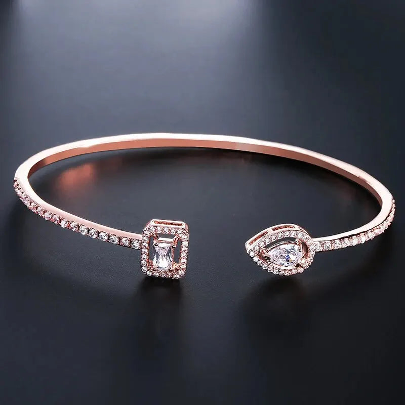 Luxury Geometry Gold Color Cuff Bangles For Women  Bracelets INS Party Everyday Jewlery