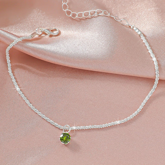 Bracelets for Women Girl Trendy Waterproof Zircon Charm Dainty Layer Chain Anklets