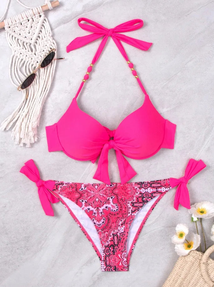 Sexy Bikini 2024 Women Swimsuit Swimwear Female Thong Bikinis Set Swimming for Bathing Suits Brazilian Biquini