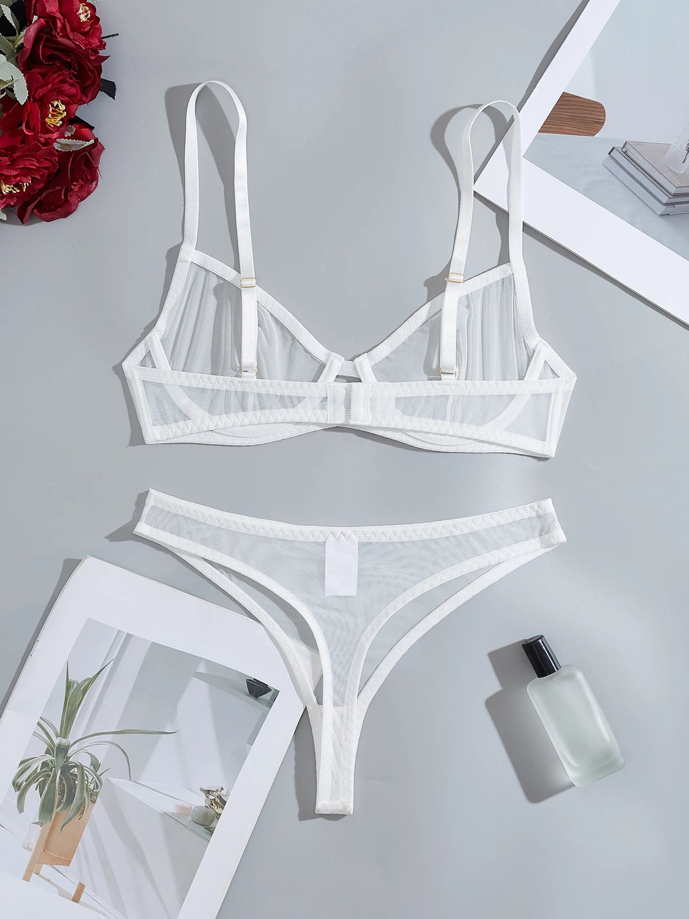 Sexy Lingerie Women Thin Transparent Lace See Through Female Erotic Underwear Bra And Panty Set Sleepwear