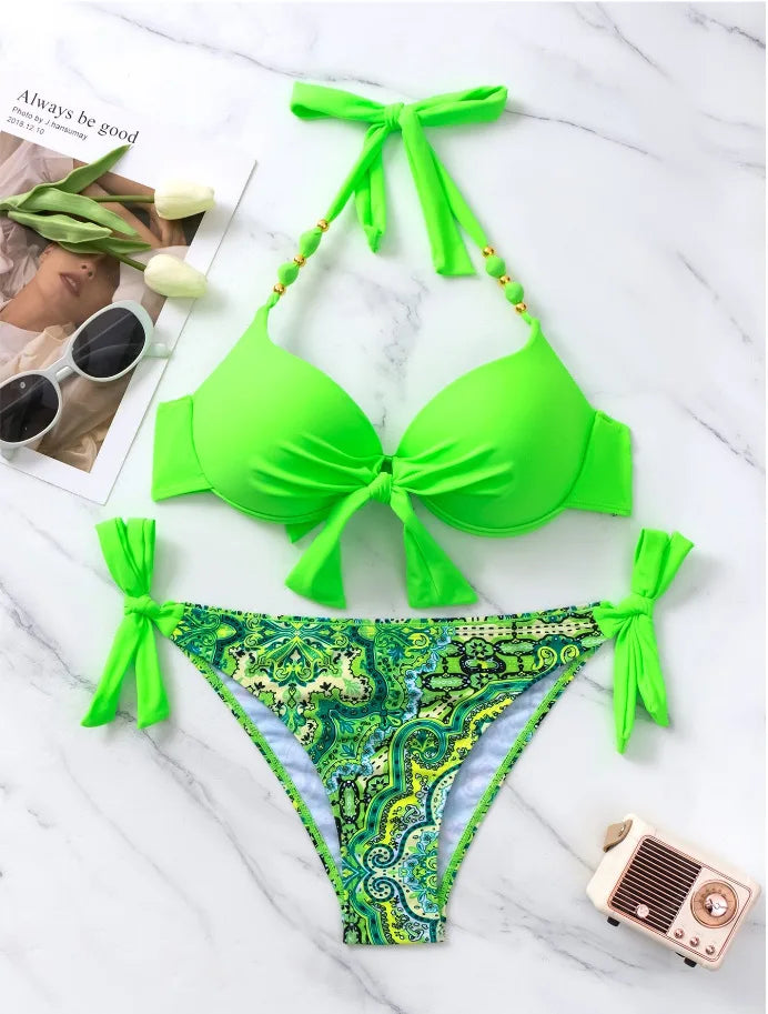 Sexy Bikini 2024 Women Swimsuit Swimwear Female Thong Bikinis Set Swimming for Bathing Suits Brazilian Biquini