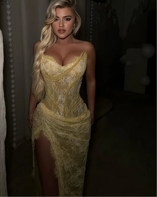 Evening Dresses  Vestidos De Festa Yellow Mermaid Beautiful Prom Dresses Store Sexy 2025