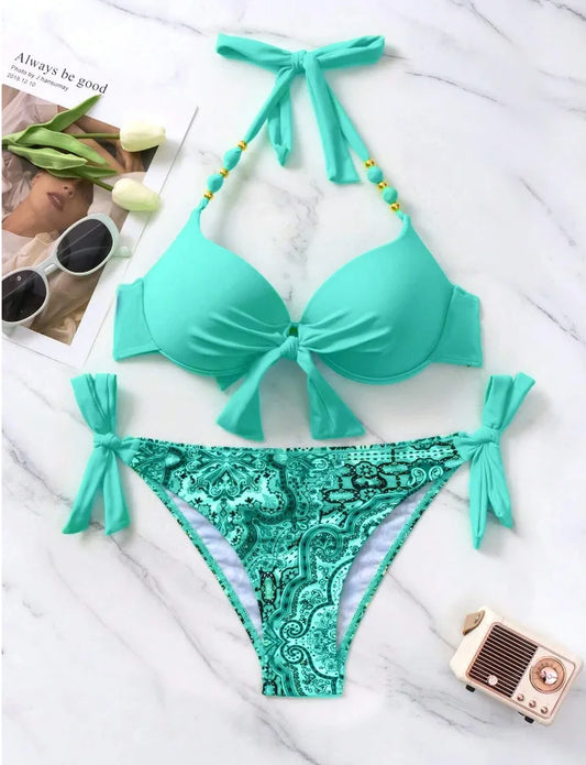 Sexy Bikini 2024 Women Swimsuit Swimwear Female Thong Bikinis Set Swimming for Bathing Suits Brazilian Biquini