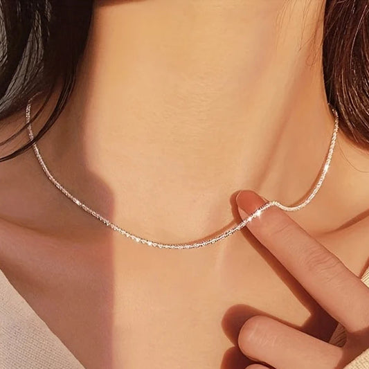 Sterling Silver Chain Bracelet necklace Jewelry Set, for women lady men Wedding