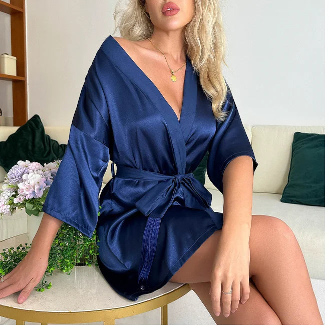 Women Robe Morning Gown Sleepwear Loose Nightgown Female Lingerie
