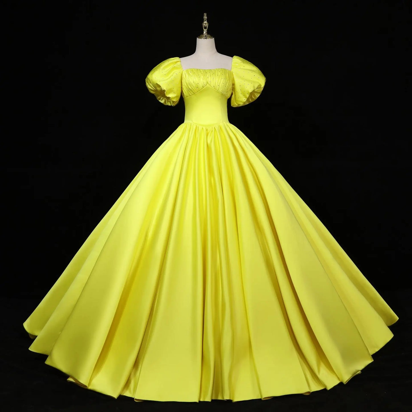 Red Satin Evening Prom Dresses for Women Summer Elegant Sexy Puff Sleeve Long Formal Party Ball Gown Dress Show Host Vestidos