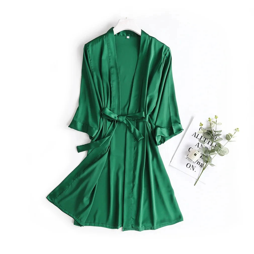 Women Robe Morning Gown Sleepwear Loose Nightgown Female Lingerie