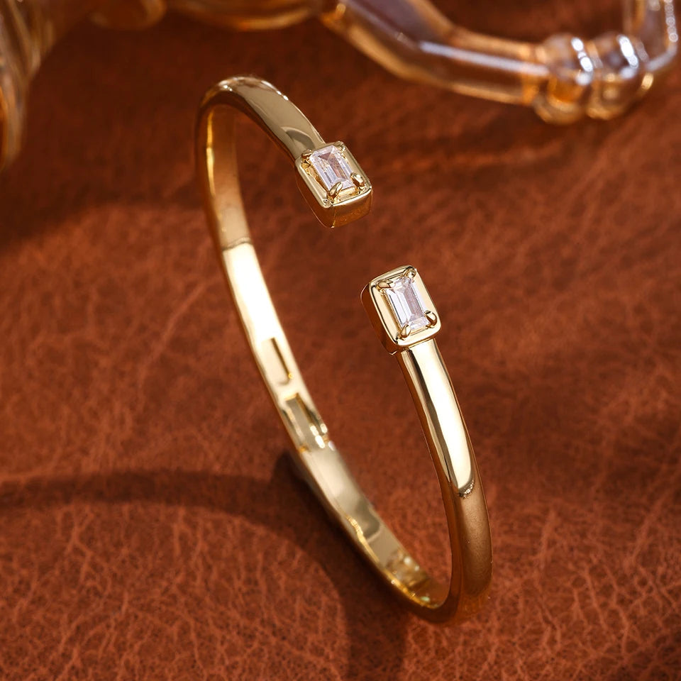 Luxury Geometry Gold Color Cuff Bangles For Women  Bracelets INS Party Everyday Jewlery