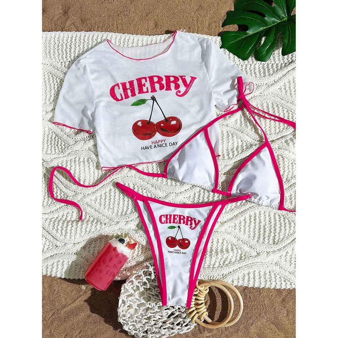 Bikini set Short Sleeve Bikini Female Swimsuit Women Swimwear Bather Bathing Suit Swim