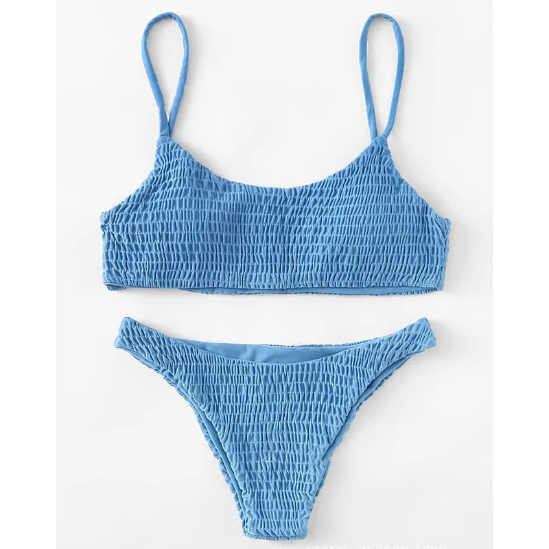 Sexy for Women Bikini Summer 2025 New Simple Solid Swimwear Bikinis Sets