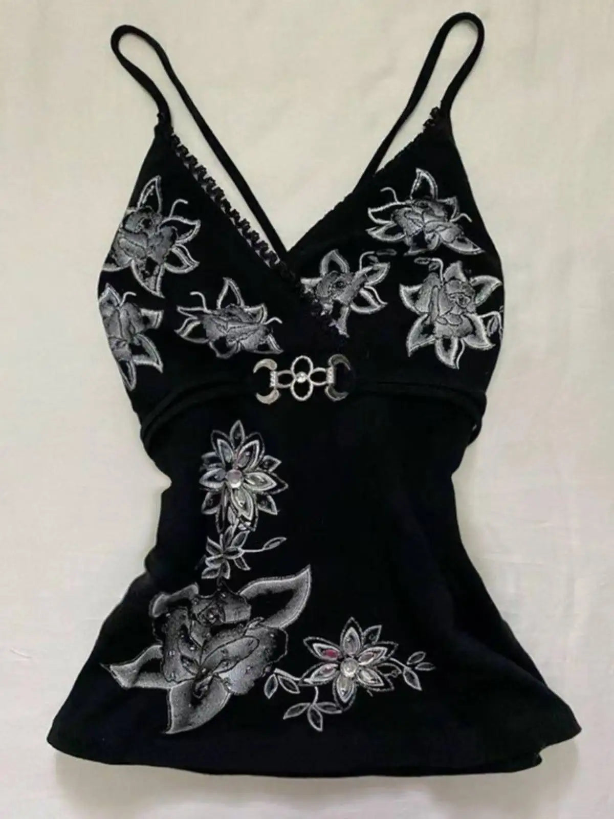 Summer Sweet Chic Design Lace Spliced Halter Tanks Slim Fit Flower Prints Hotsweet Backless Women Blouses
