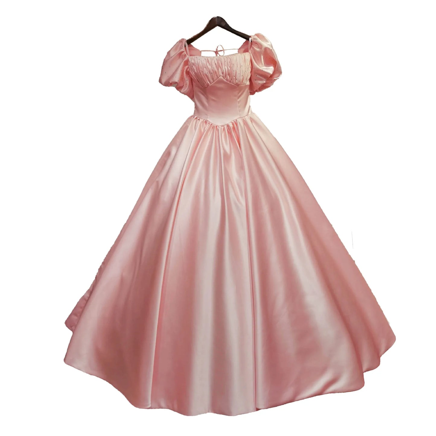 Red Satin Evening Prom Dresses for Women Summer Elegant Sexy Puff Sleeve Long Formal Party Ball Gown Dress Show Host Vestidos