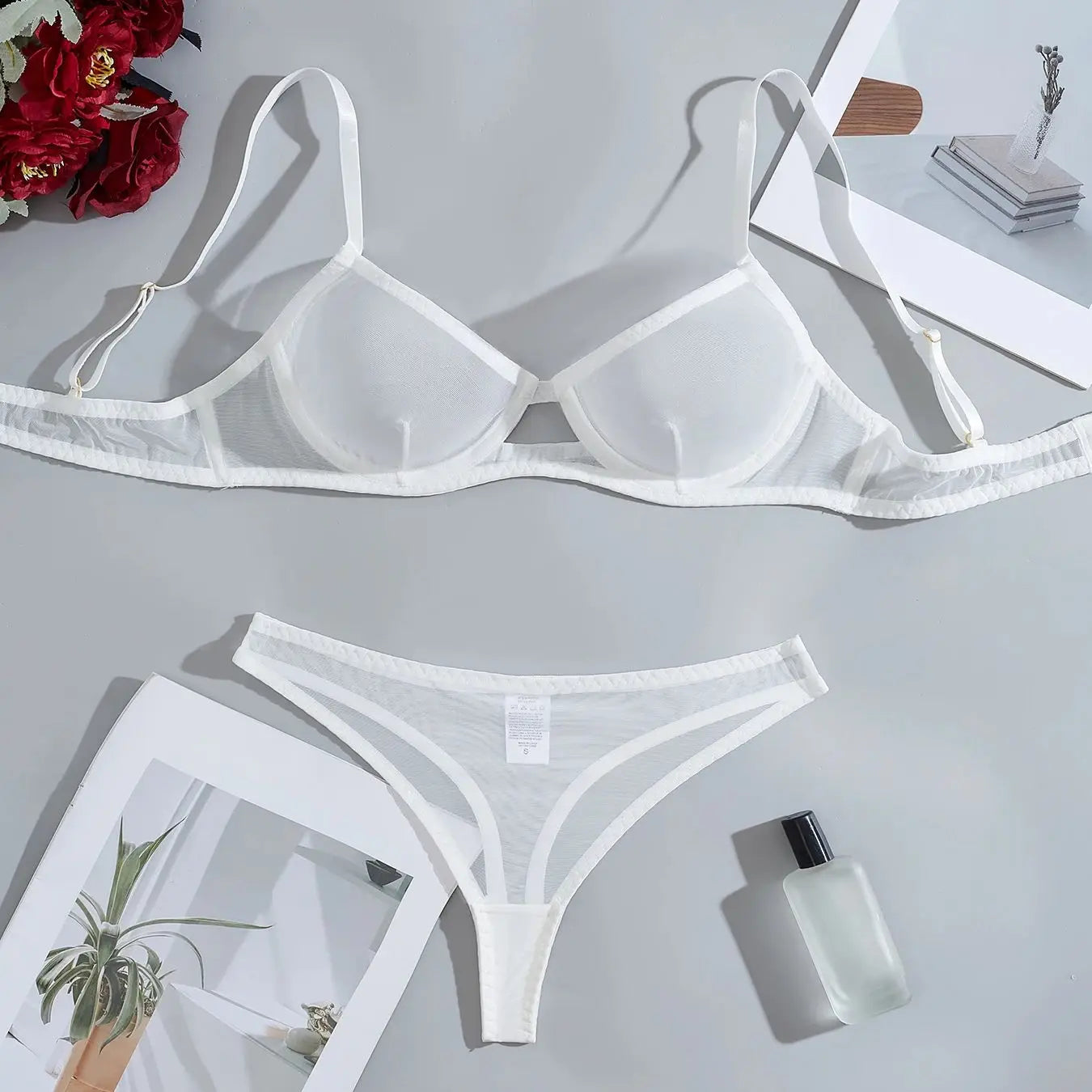 Sexy Lingerie Women Thin Transparent Lace See Through Female Erotic Underwear Bra And Panty Set Sleepwear