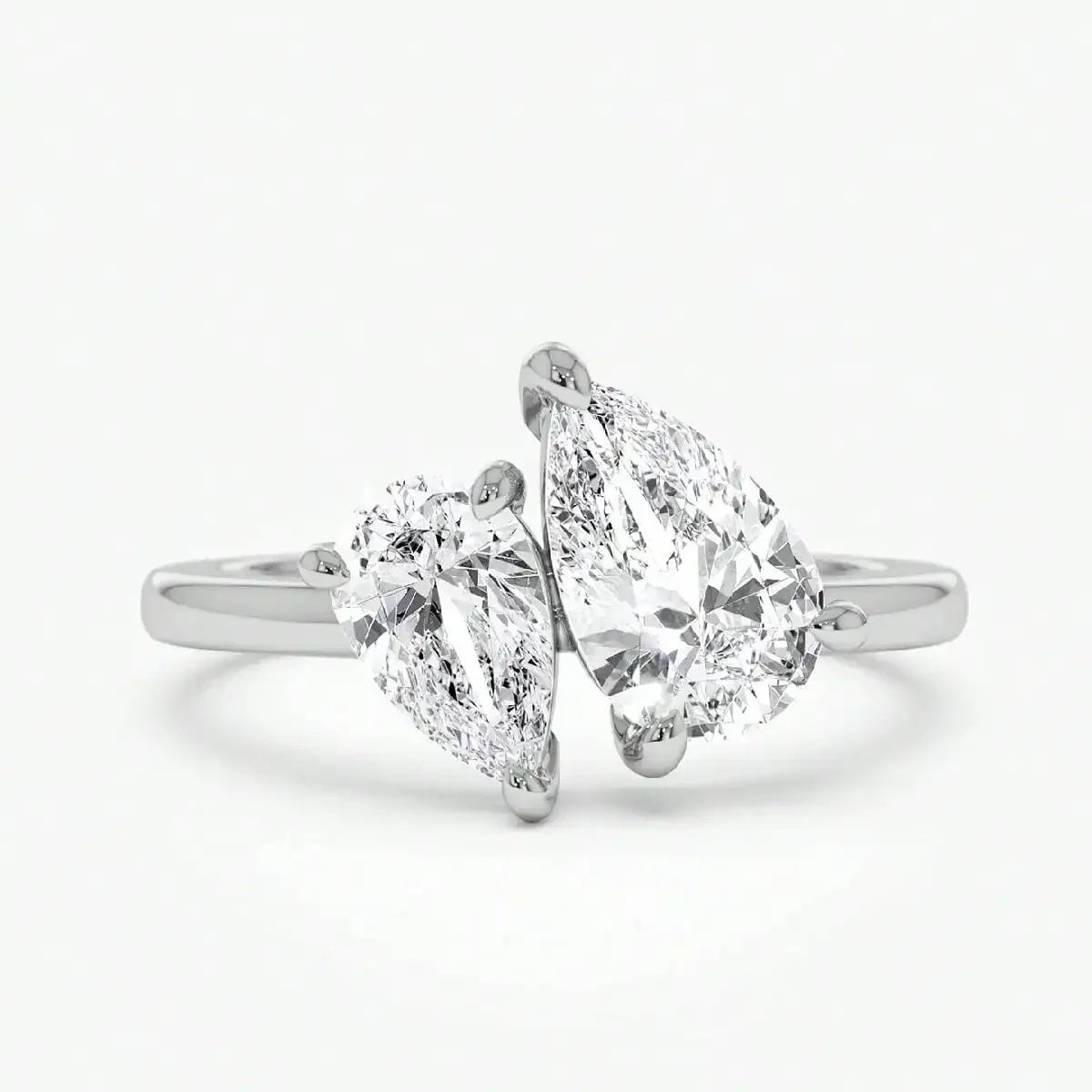 Silver Simple Classic Zircon Water Drop Ring For Women Engagement Wedding Luxury High Quality