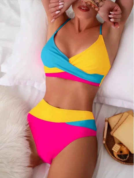 New bikini 2025 Swimsuit Sexy Women Tight Hollow Swimsuit Backless Swimwear Cross Push Up Beach Bathing Suit