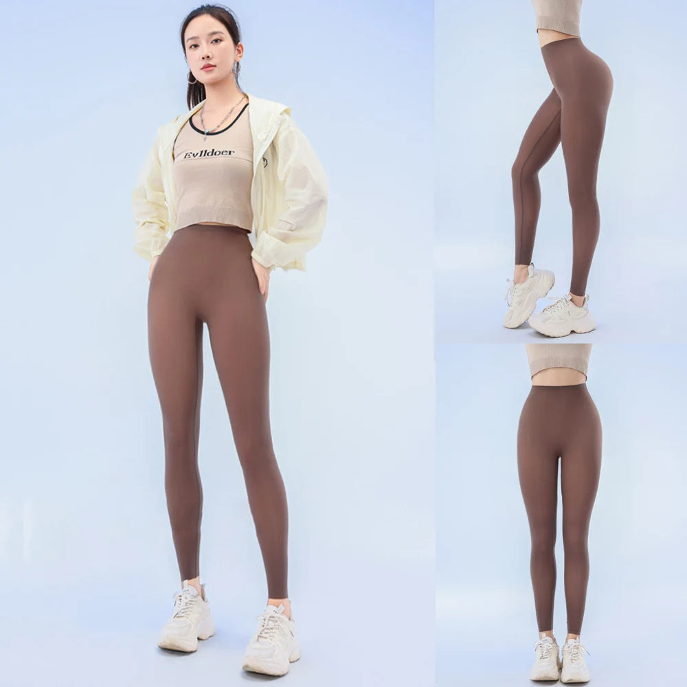 Summer Ultra-Thin Skin Sunscreen Leggings Women High Elastic Transparent Facial Mask Underwear Tight Sexy Sport Legging