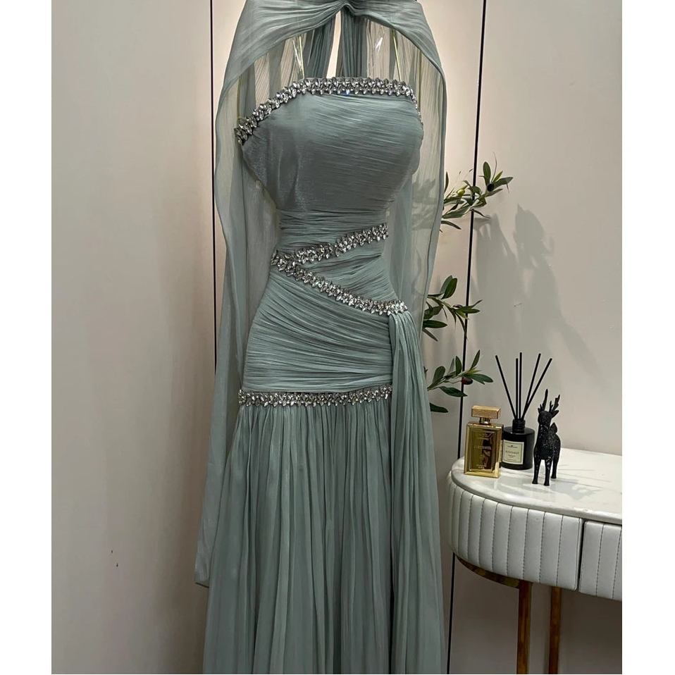 Women's Evening Dresses Woman for Wedding Party Tulle Custom Made Line A Korean Popular Dresses Luxury
