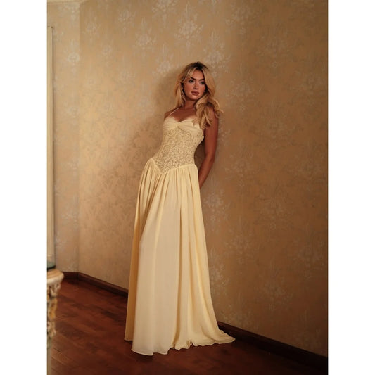Halter Neck Lace Prom Dress A-Line Floor-Length Vestidos De Noche Elegant Lace-up Back Evening Dresses 2026