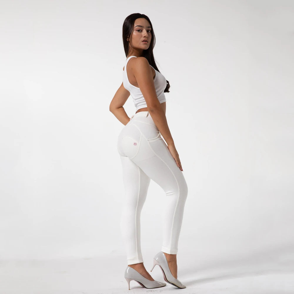 Women's White Butt Lift Leggings Yoga Pants Lightweight Running Full Length Tights for Tall Female