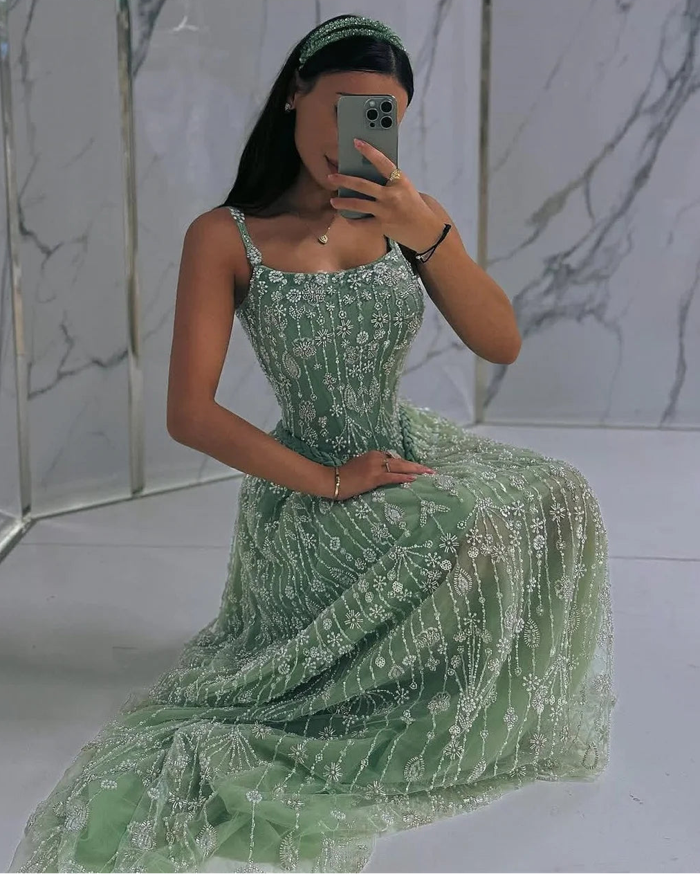 Evening Dresses Woman Elegant Dress Luxury Wedding Guest Sleeveless Line A Beaded Lace Robe Soiree Ball Gowns