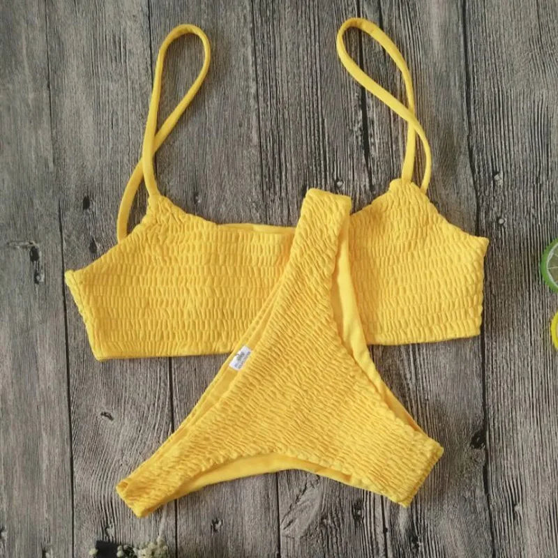 Sexy for Women Bikini Summer 2025 New Simple Solid Swimwear Bikinis Sets
