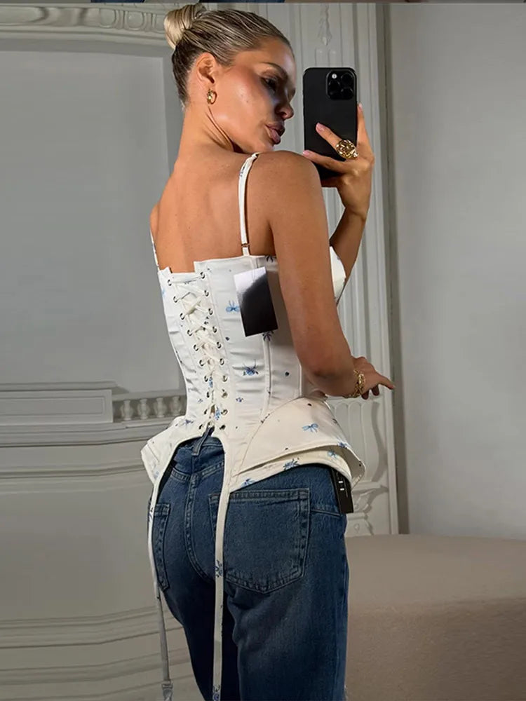 Top Sweetheart Neckline Irregular Hem 2026 Summer Casual Women Bustier Sexy Versatile Lady Outwear