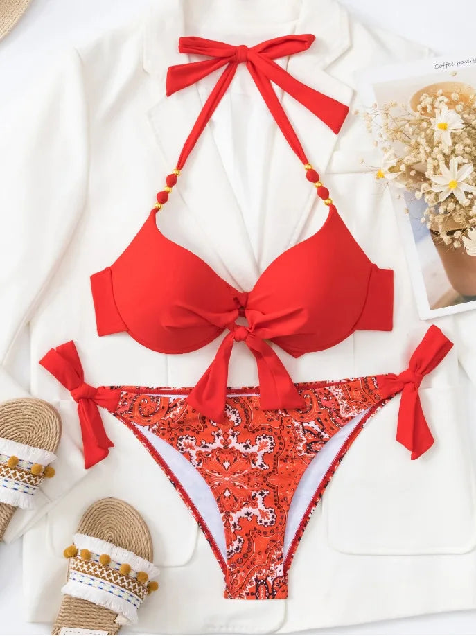 Sexy Bikini 2024 Women Swimsuit Swimwear Female Thong Bikinis Set Swimming for Bathing Suits Brazilian Biquini