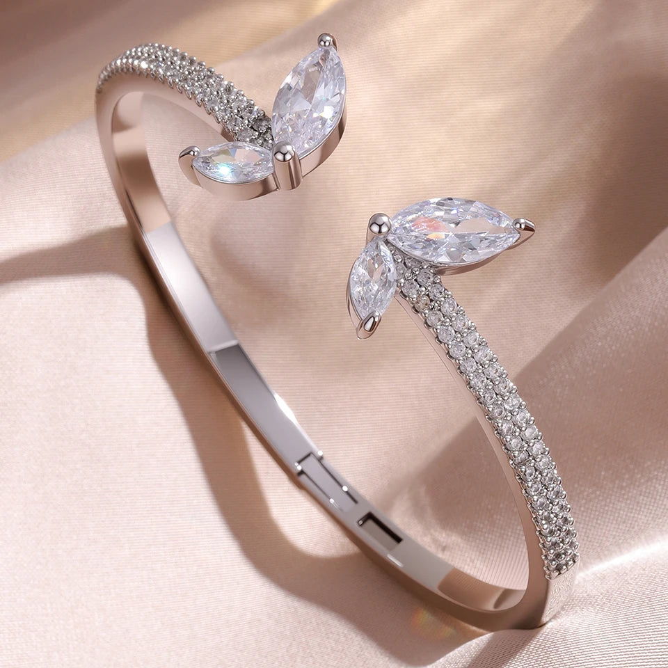 Luxury Geometry Gold Color Cuff Bangles For Women  Bracelets INS Party Everyday Jewlery
