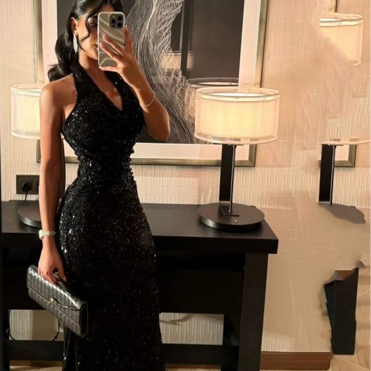 Women Evening Dress Black Luxurious Women's Evening Dresses Brands Vestidos De Festa Customized