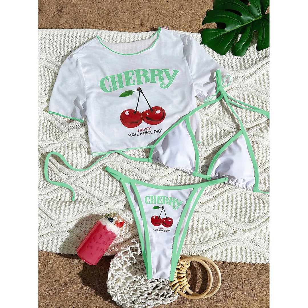 Bikini set Short Sleeve Bikini Female Swimsuit Women Swimwear Bather Bathing Suit Swim