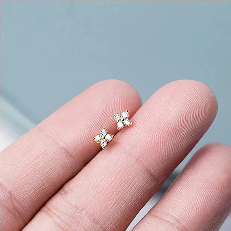 Silver Plated Cz Four-leaf Flower Bracelet for Women Girl Cute Dainty Adjustable Link Chain Bracelet Trend 18k Gold
