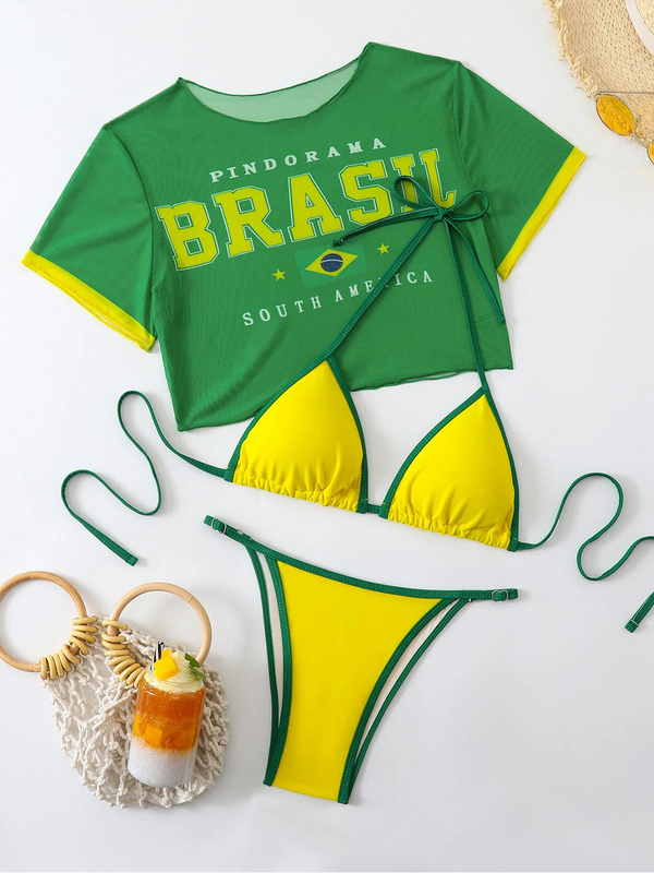 Bikini set Short Sleeve Bikini Female Swimsuit Women Swimwear Bather Bathing Suit Swim