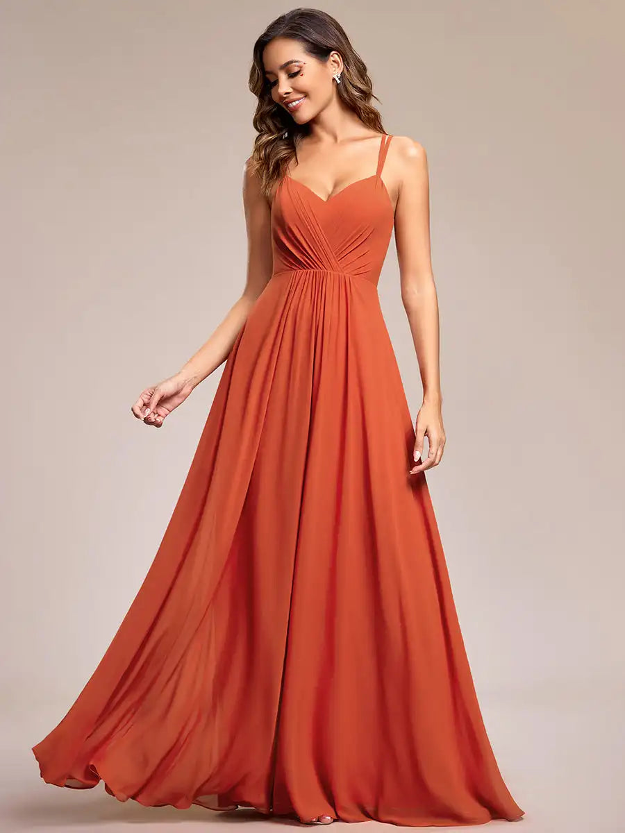 Elegant Evening Dress V Back Backless Floor-Length Ever Pretty of Chiffon Wrinkle Mint Green Bridesmaid Dress