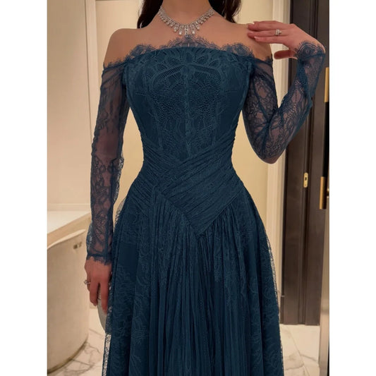 Navy Blue Sweetheart Neck Detachable Cape Prom Dress Sequins A-line vestidos de noche Floor-Length Formal 2026