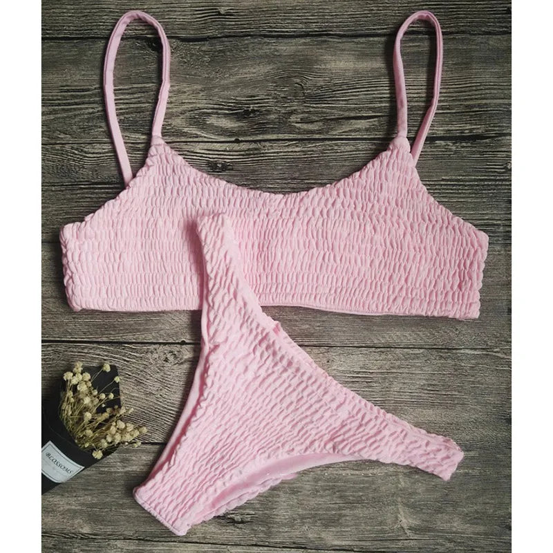 Sexy for Women Bikini Summer 2025 New Simple Solid Swimwear Bikinis Sets