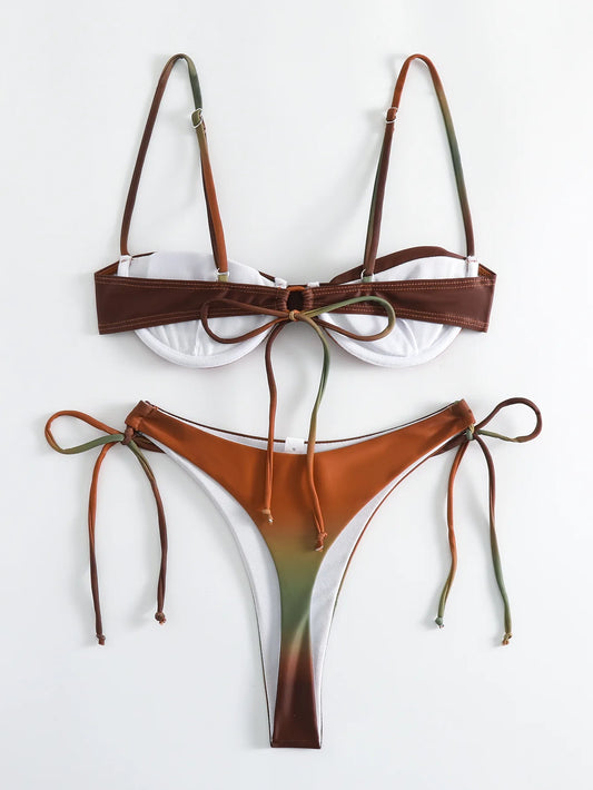 Sexy Bikinis Side Tie Swimsuit Thong Swimwear Biquini Conjunto De Bikini Tankini Beachwear