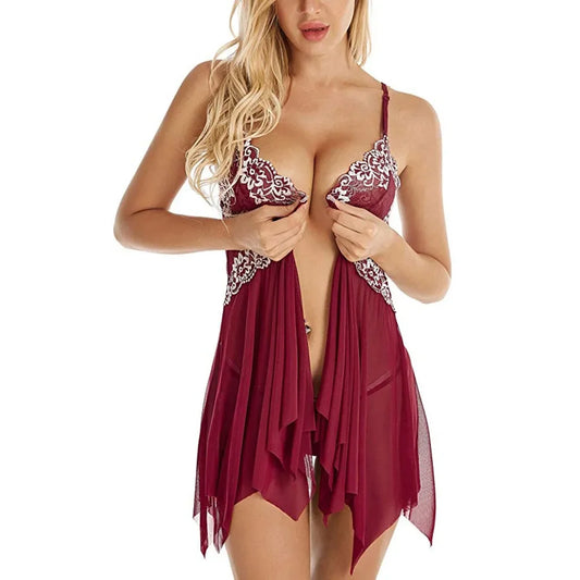 Women Sexy Lingerie Women Lace Sleepwear For Sexy Babydoll Underwear Transparent Lace Dress Nightdress Erotic Clothing