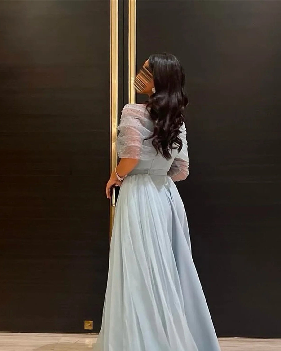 Sky Blue A-Line Evening Dress 2026 Prom Dress Beading Elegant Formal Gowns Women Ladies